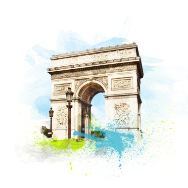 Arch zafer (Arc de Triomphe), Paris, Fransa.