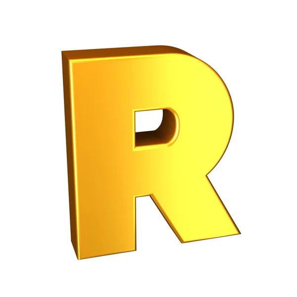 Goldene Buchstaben. qualitativ hochwertiges 3D-Rendering. isoliert auf weiß. — Stockfoto