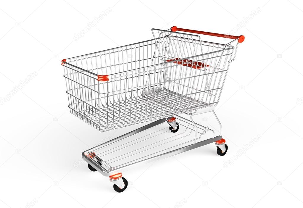 Shopping trollej isolated on the white background.