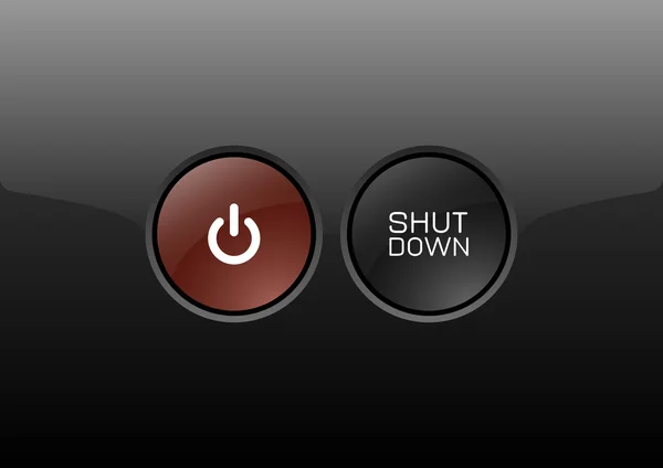 Shut Down Button — Stock Vector