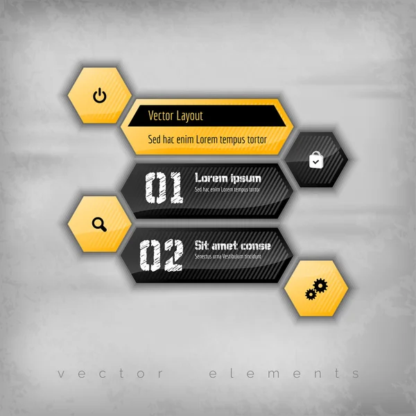 Layout esagonale — Vettoriale Stock