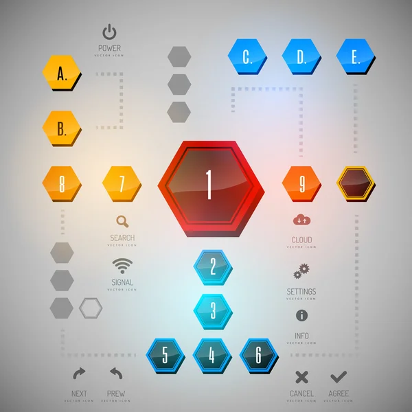 Hexágono brillante — Archivo Imágenes Vectoriales