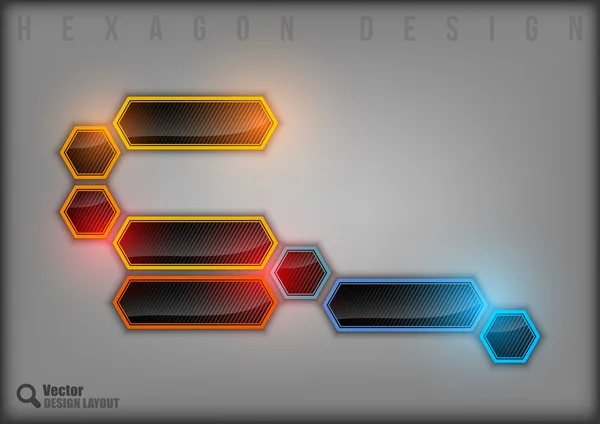 Hexágono brillante — Vector de stock