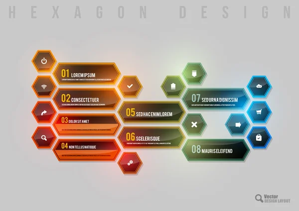 Hexágono brillante — Archivo Imágenes Vectoriales