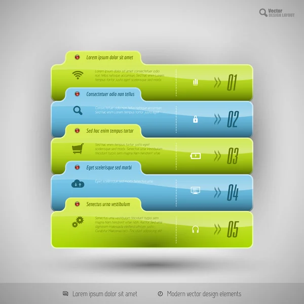 De moderne zakenwereld tabbladen voor infographics — Stockvector