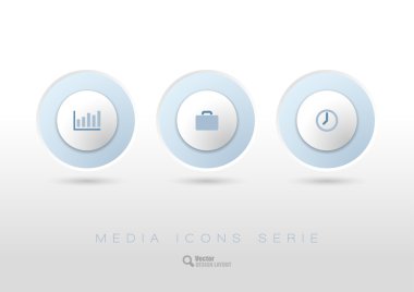 iş ikonları/simgeleri ve simge ile yuvarlatılmış düğmeler.