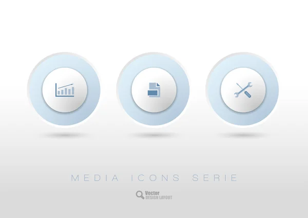 Круглые кнопки с иконками и символами . — стоковый вектор