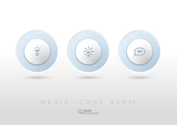 Круглые кнопки с иконками и символами . — стоковый вектор