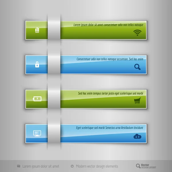 De moderne zakenwereld tabbladen - infographics - sjabloon voor webdesign of — Stockvector