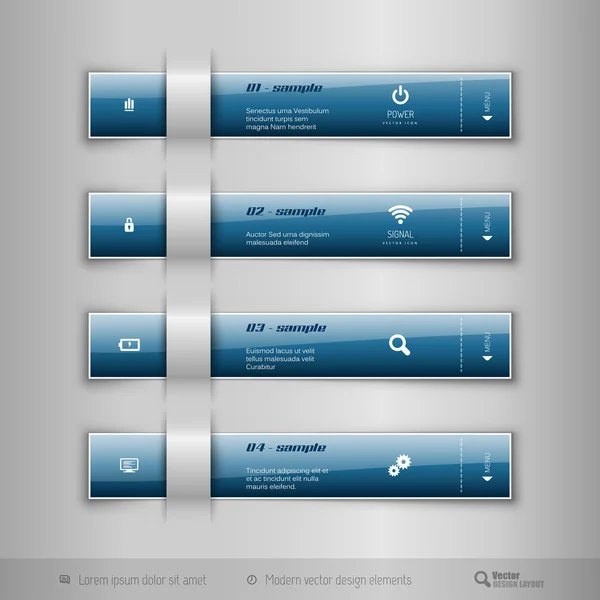 Fichas empresariales modernas - infografías - plantilla para diseño web o — Vector de stock