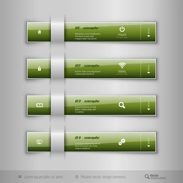 De moderne zakenwereld tabbladen - infographics - sjabloon voor webdesign of — Stockvector