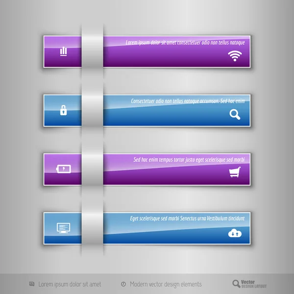 De moderne zakenwereld tabbladen - infographics - sjabloon voor webdesign of — Stockvector