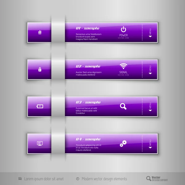 Fichas empresariales modernas - infografías - plantilla para diseño web o — Vector de stock