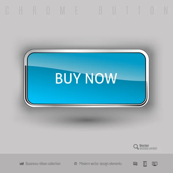 Кнопка Chrome з кольоровим пластиком всередині — стоковий вектор