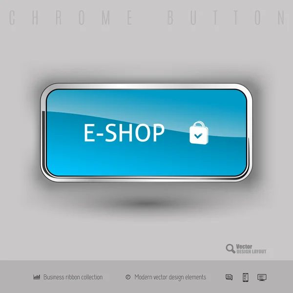 Chrome knop met kleur plastic binnen — Stockvector