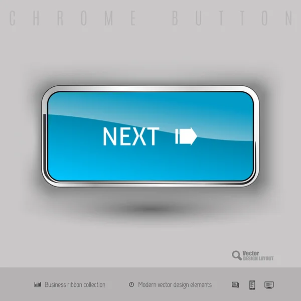 Chrome knop met kleur plastic binnen — Stockvector