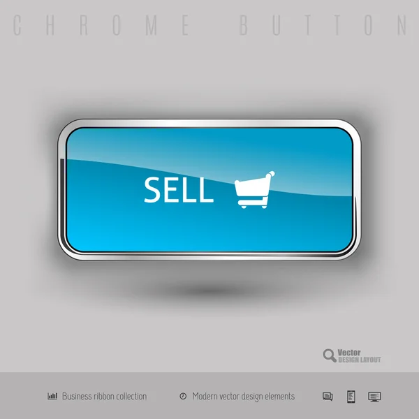 Chrome knop met kleur plastic binnen — Stockvector