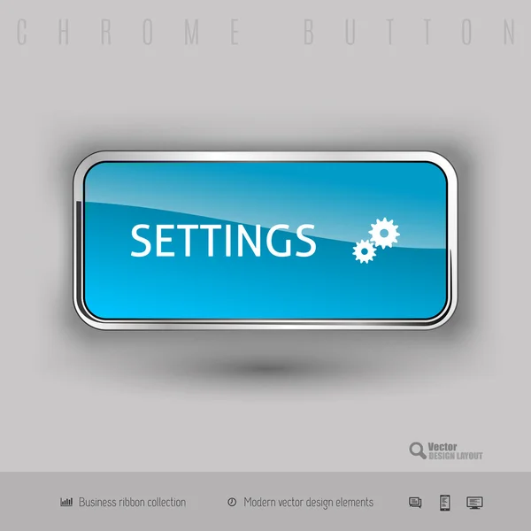 Chrome button with color plastic inside — Stock Vector