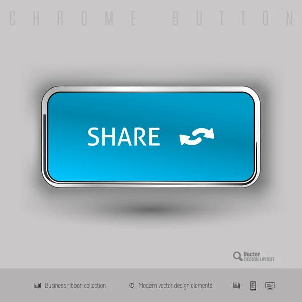 Chrome knop met kleur plastic binnen — Stockvector