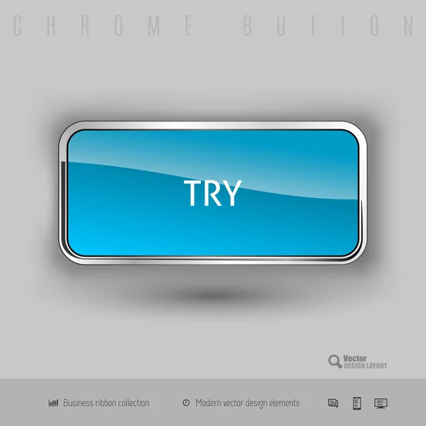 Chrome button with color plastic inside — Stock Vector