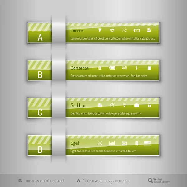 Guias de negócios modernos - infográficos - modelo para web design ou — Vetor de Stock