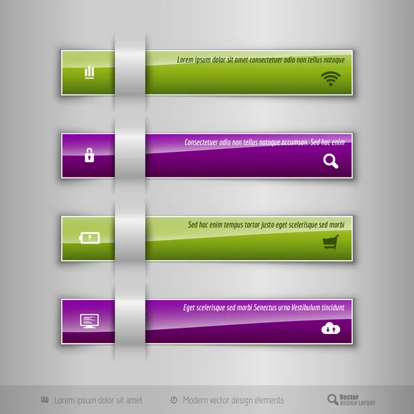 De moderne zakenwereld tabbladen - infographics - sjabloon voor webdesign of — Stockvector