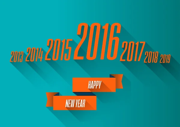 Año nuevo 2016 deseos tarjeta — Vector de stock