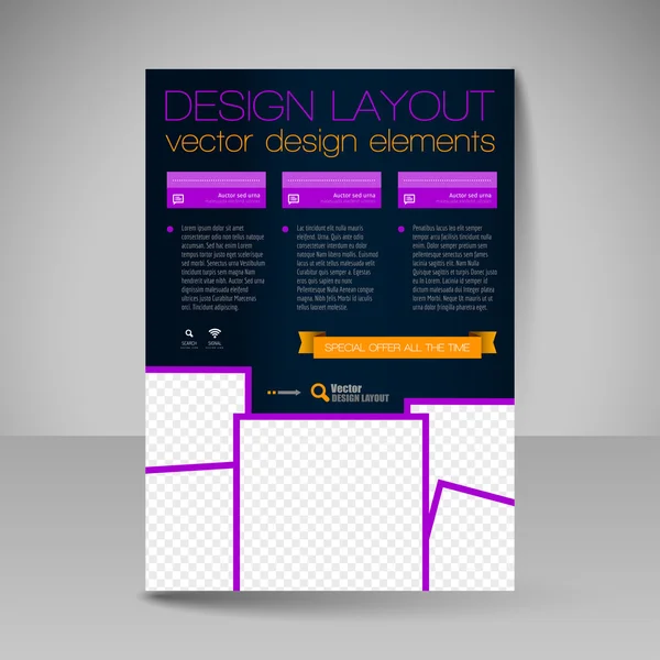 Layout do site para design - folheto — Vetor de Stock