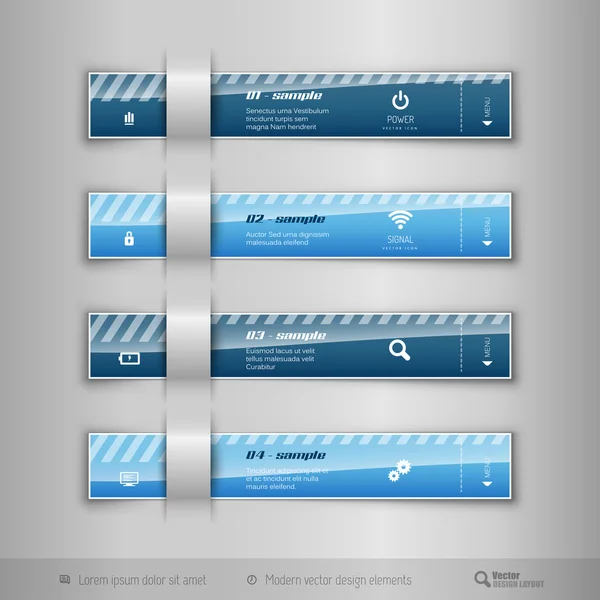 De moderne zakenwereld tabbladen - infographics - sjabloon voor webdesign of — Stockvector