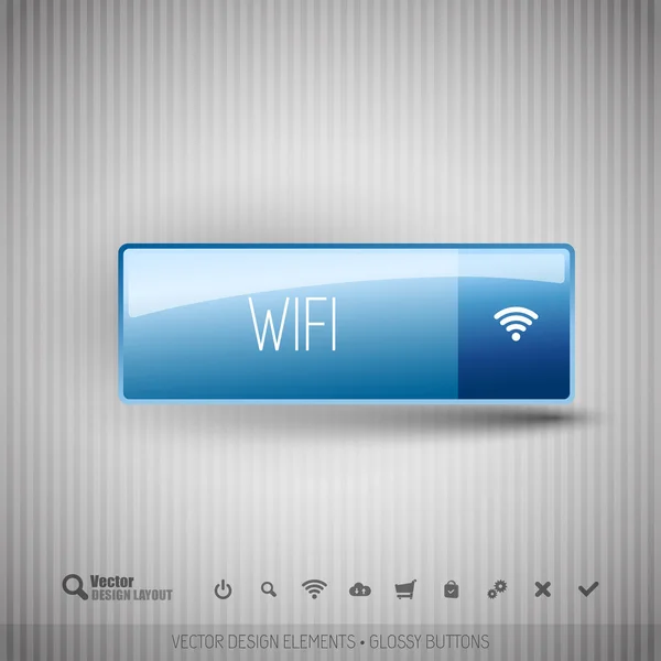 モダンなボタンの Wifi アイコンを設定. — ストックベクタ
