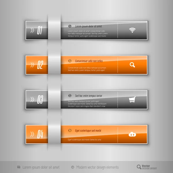 De moderne zakenwereld tabbladen - infographics - sjabloon voor webdesign of — Stockvector