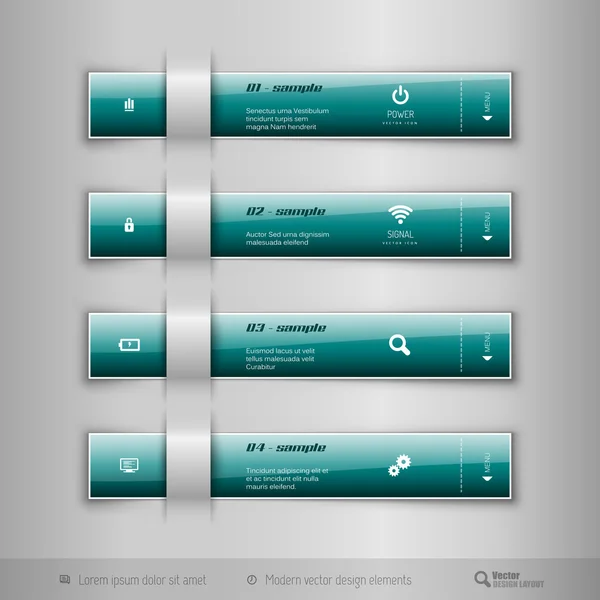 Σύγχρονη επιχείρηση καρτέλες - infographics - πρότυπο για το σχεδιασμό web ή — Διανυσματικό Αρχείο