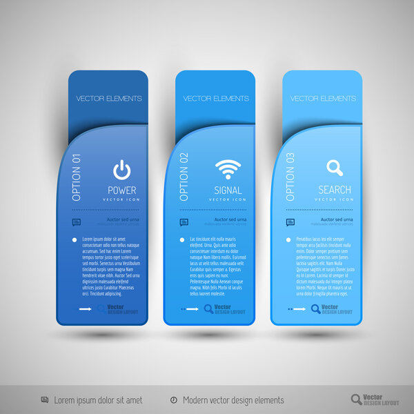 Vector tabs as design elements for business layouts.