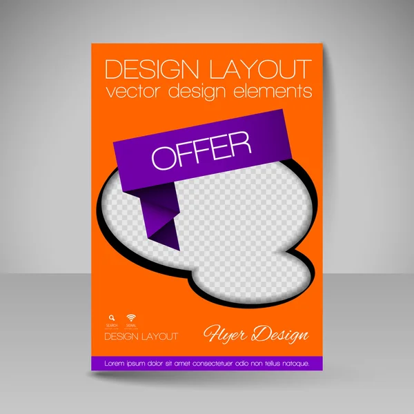 Site layout for design - flyer — Stock Vector