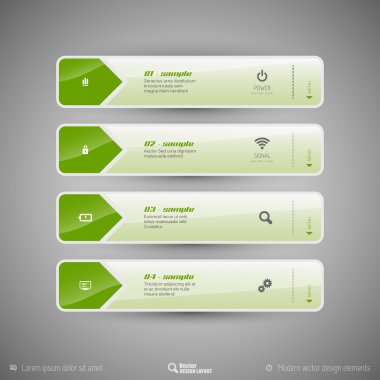 Modern sekme tasarım öğeleri olarak. iş sembolleri.