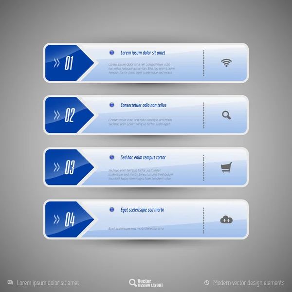 Vector tabbladen als ontwerpelementen voor zakelijke lay-outs. — Stockvector