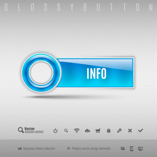 Μπλε πλαστικό κουμπί — Διανυσματικό Αρχείο