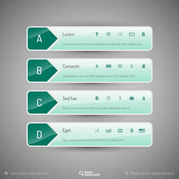 Vector tabbladen als ontwerpelementen voor zakelijke lay-outs. — Stockvector