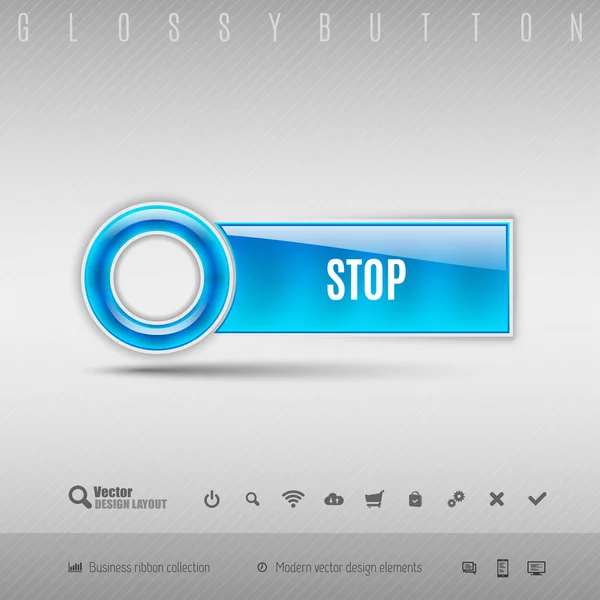Modré plastové tlačítko — Stockový vektor