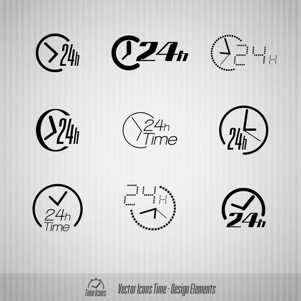 24 hours vector icons — Stock Vector