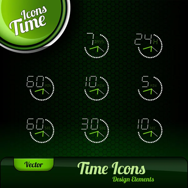 Vector Time Icons — Stock Vector