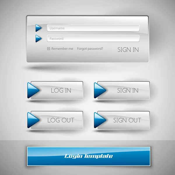 Login Template For Websites Vector Design Elements — Stock Vector