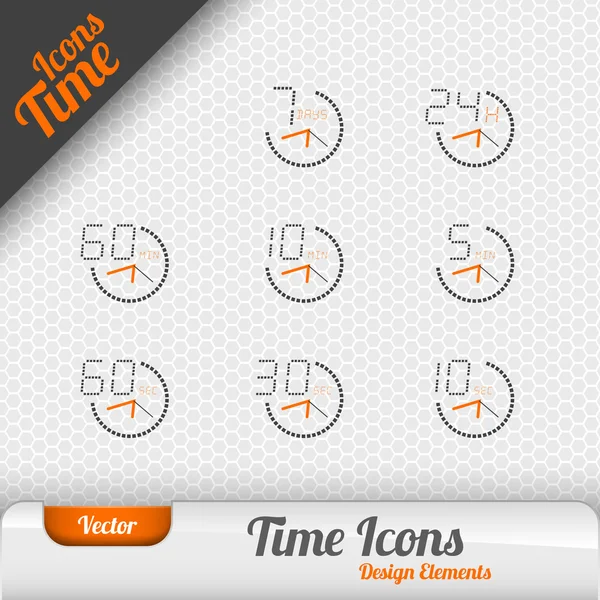 Vektorové ikony času — Stockový vektor