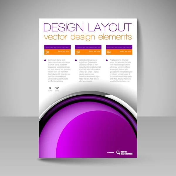 Layout do site para design - folheto — Vetor de Stock