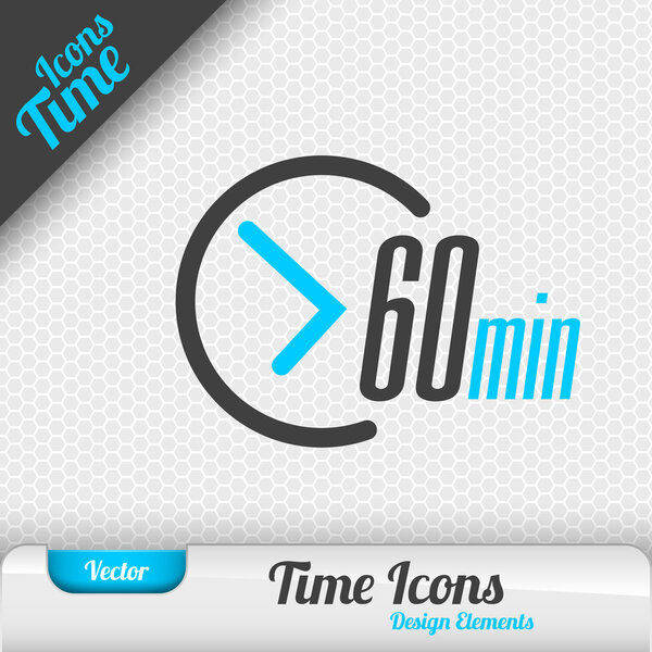 Time Icon 60 Minutes Symbol Vector Design Elements