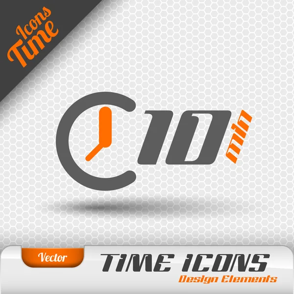 Tid ikonen 10 minuter Symbol Vector designelement — Stock vektor