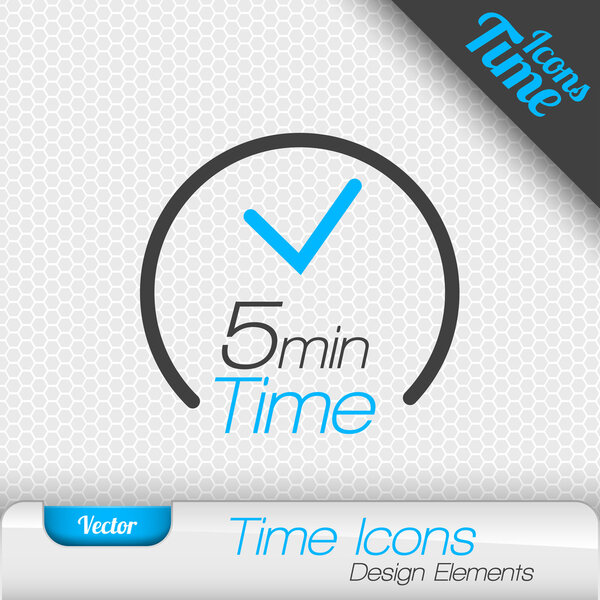 Time Icon 5 Minutes Symbol Vector Design Elements