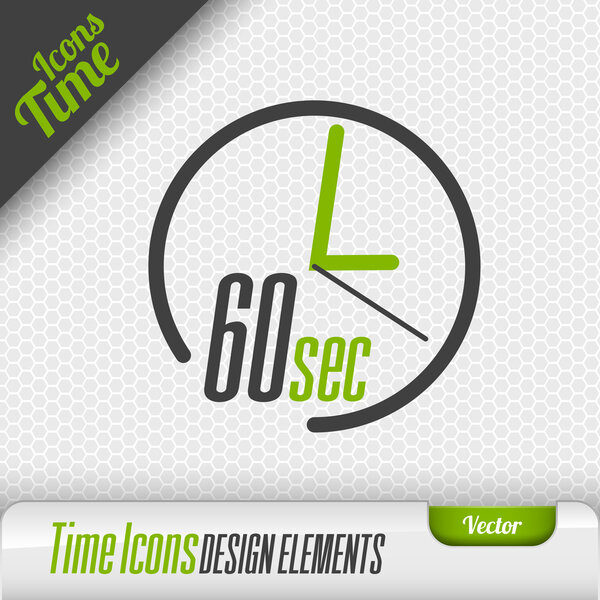 Time Icon 60 Seconds Symbol Vector Design Elements