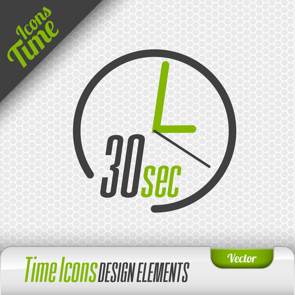 Time Icon 30 Seconds Symbol Vector Design Elements