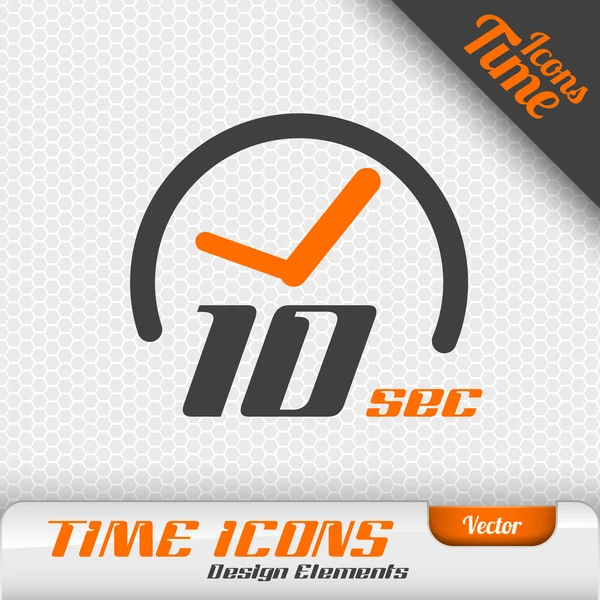 Tijd pictogram 10 seconden symbool Vector Design Elements — Stockvector